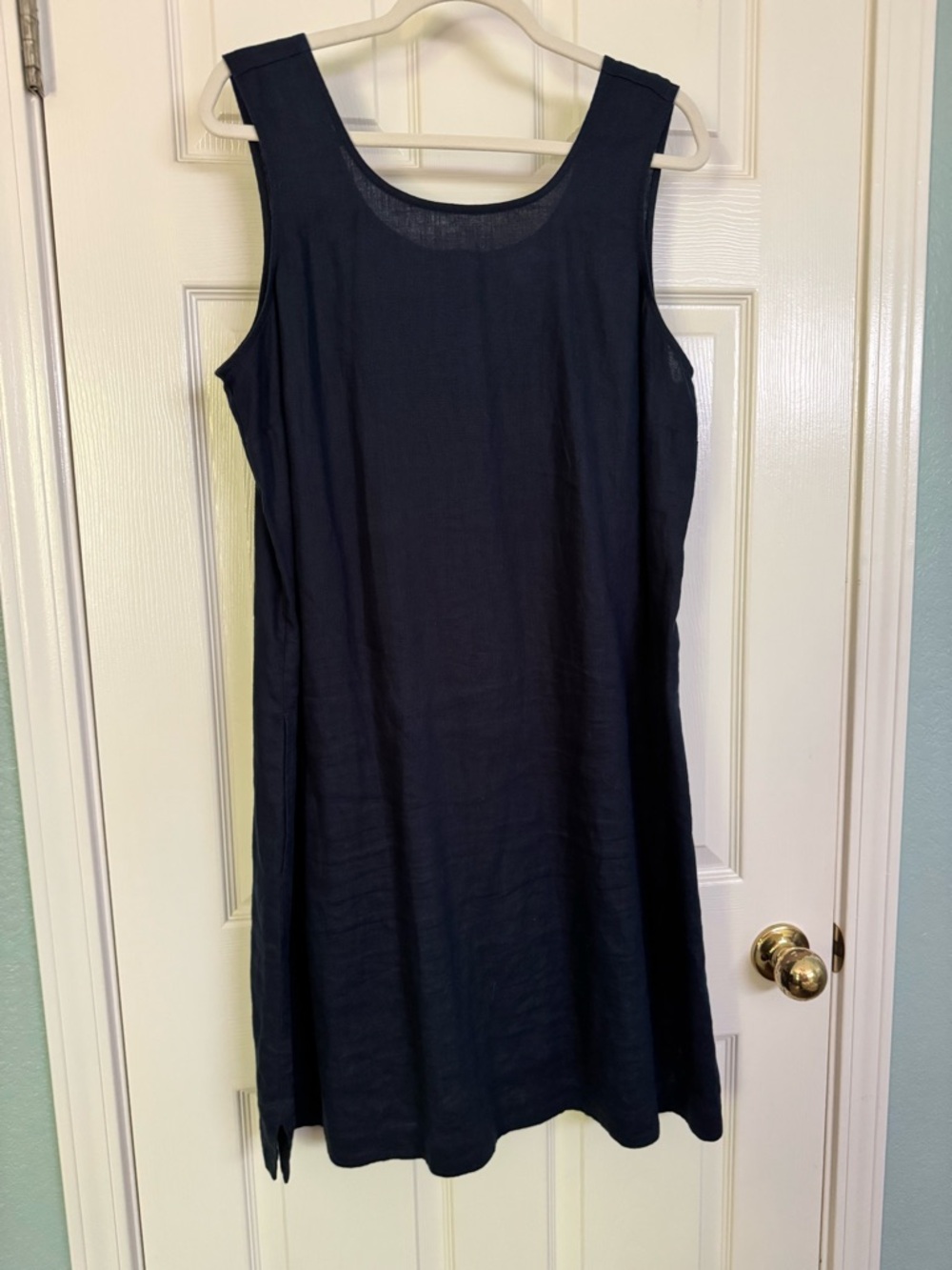 J. Jill Navy Sleeveless Midi Shift Dress